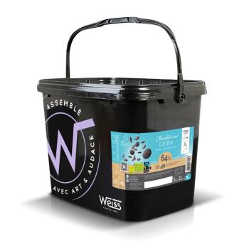 Couverture de chocolat noir - Fondettes Ceiba Bio 64%