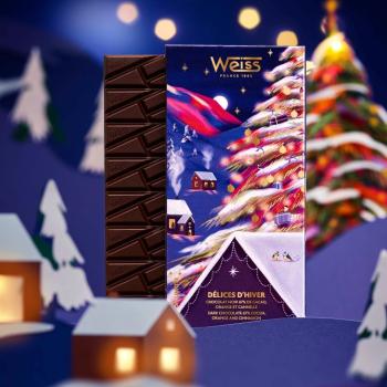 Tablette de chocolat noir Noël