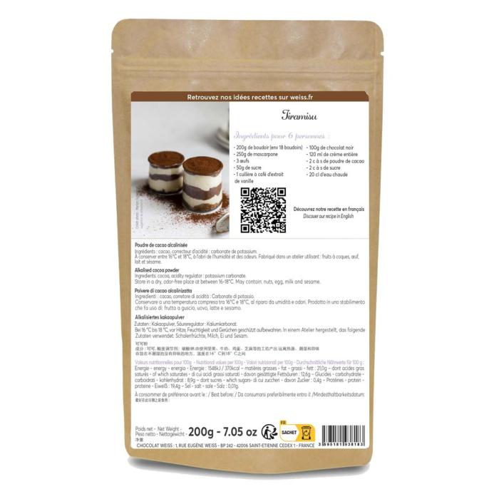 poudre cacao 200g par weiss