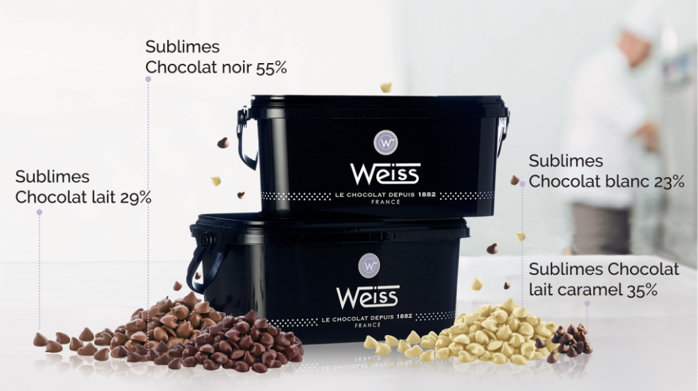 Seaux des pépites de chocolat Les Sublimes Weiss